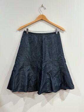 Elie Tahari A-Line Skirt Womens 4 Gray Shimmer Cotton Blend Flare Minimalist